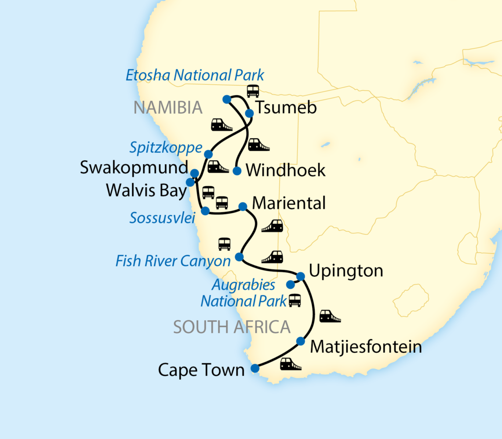 Map of African train route